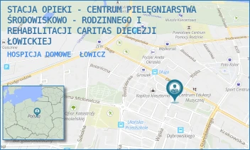 HOSPICJA DOMOWE - STACJA OPIEKI - CENTRUM PIELĘGNIARSTWA ŚRODOWISKOWO - RODZINNEGO I REHABILITACJI CARITAS DIECEZJI ŁOWICKIEJ - UL. DŁUGA 3,  ŁOWICZ