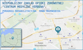 PORADNIA REHABILITACYJNA - NIEPUBLICZNY ZAKŁAD OPIEKI ZDROWOTNEJ "CENTRUM MEDYCZNE VERBENA" - UL. KRAKOWSKA 9,  RAWA MAZOWIECKA