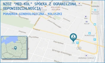 PORADNIA GINEKOLOGICZNA - NZOZ "MED-KOL" SPÓŁKA Z OGRANICZONĄ ODPOWIEDZIALNOŚCIĄ - UL. PRZEJAZD 6,  KOLUSZKI