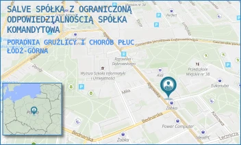 PORADNIA GRUŹLICY I CHORÓB PŁUC - SALVE SPÓŁKA Z OGRANICZONĄ ODPOWIEDZIALNOŚCIĄ SPÓŁKA KOMANDYTOWA - UL. RZGOWSKA 50A,  ŁÓDŹ-GÓRNA