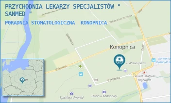 PORADNIA STOMATOLOGICZNA - PRZYCHODNIA LEKARZY SPECJALISTÓW " SANMED " - UL. PARKOWA 2,  KONOPNICA