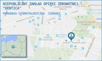 PORADNIA STOMATOLOGICZNA - NIEPUBLICZNY ZAKŁAD OPIEKI ZDROWOTNEJ "DENTICA" - UL. BOHATERÓW WRZEŚNIA 6 G,  SIERADZ