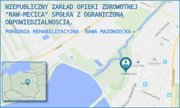 PORADNIA REHABILITACYJNA - NIEPUBLICZNY ZAKŁAD OPIEKI ZDROWOTNEJ "RAW-MEDICA" SPÓŁKA Z OGRANICZONĄ ODPOWIEDZIALNOSCIĄ. - UL. JULIUSZA SŁOWACKIEGO 68,  RAWA MAZOWIECKA