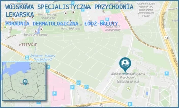 PORADNIA DERMATOLOGICZNA - WOJSKOWA SPECJALISTYCZNA PRZYCHODNIA LEKARSKA - UL. SPORNA 19/23,  ŁÓDŹ-BAŁUTY