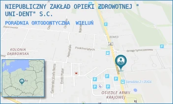 PORADNIA ORTODONTYCZNA - NIEPUBLICZNY ZAKŁAD OPIEKI ZDROWOTNEJ " UNI-DENT" S.C. - UL. SIERADZKA 56,  WIELUŃ