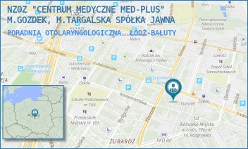 PORADNIA OTOLARYNGOLOGICZNA - NZOZ "CENTRUM MEDYCZNE MED-PLUS" M.GOZDEK, M.TARGALSKA SPÓŁKA JAWNA - UL. LUTOMIERSKA 146,  ŁÓDŹ-BAŁUTY