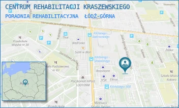 PORADNIA REHABILITACYJNA - CENTRUM REHABILITACJI KRASZEWSKIEGO - UL. JÓZEFA IGNACEGO KRASZEWSKIEGO 7/9,  ŁÓDŹ-GÓRNA