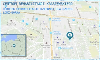 OŚRODEK REHABILITACJI DZIENNEJ DLA DZIECI - CENTRUM REHABILITACJI KRASZEWSKIEGO - UL. JÓZEFA IGNACEGO KRASZEWSKIEGO 7/9,  ŁÓDŹ-GÓRNA