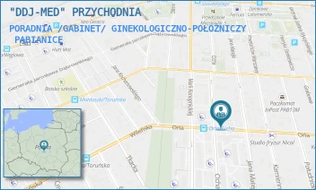 PORADNIA /GABINET/ GINEKOLOGICZNO-POŁOŻNICZY - "DDJ-MED" PRZYCHODNIA - UL. ORLA 45-47,  PABIANICE