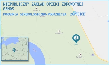 PORADNIA GINEKOLOGICZNO-POŁOŻNICZA - NIEPUBLICZNY ZAKŁAD OPIEKI ZDROWOTNEJ GENOS - UL. STROŃSKO 20 A,  ZAPOLICE