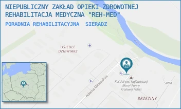 PORADNIA REHABILITACYJNA - NIEPUBLICZNY ZAKŁAD OPIEKI ZDROWOTNEJ REHABILITACJA MEDYCZNA "REH-MED" - MICKIEWICZA 14,  SIERADZ