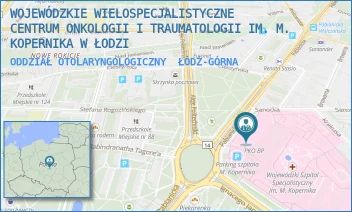 ODDZIAŁ OTOLARYNGOLOGICZNY - WOJEWÓDZKIE WIELOSPECJALISTYCZNE CENTRUM ONKOLOGII I TRAUMATOLOGII IM. M. KOPERNIKA W ŁODZI - PABIANICKA 62,  ŁÓDŹ-GÓRNA