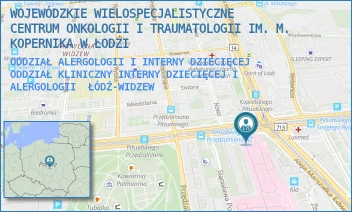 ODDZIAŁ ALERGOLOGII I INTERNY DZIECIĘCEJ - ODDZIAŁ KLINICZNY INTERNY DZIECIĘCEJ I ALERGOLOGII - WOJEWÓDZKIE WIELOSPECJALISTYCZNE CENTRUM ONKOLOGII I TRAUMATOLOGII IM. M. KOPERNIKA W ŁODZI - AL. MARSZ. JÓZEFA PIŁSUDSKIEGO 71,  ŁÓDŹ-WIDZEW