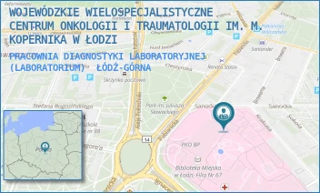 PRACOWNIA DIAGNOSTYKI LABORATORYJNEJ (LABORATORIUM) - WOJEWÓDZKIE WIELOSPECJALISTYCZNE CENTRUM ONKOLOGII I TRAUMATOLOGII IM. M. KOPERNIKA W ŁODZI - UL. PABIANICKA 62,  ŁÓDŹ-GÓRNA