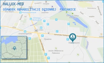 OŚRODEK REHABILITACJI DZIENNEJ - HALLUX-MED - UL. GEN. STEFANA "GROTA" ROWECKIEGO 3,  PABIANICE