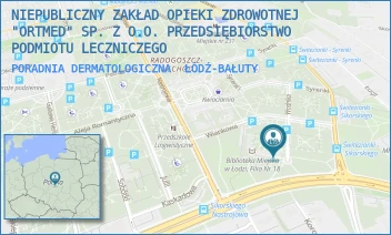 PORADNIA DERMATOLOGICZNA - NIEPUBLICZNY ZAKŁAD OPIEKI ZDROWOTNEJ "ORTMED" SP. Z O.O. PRZEDSIĘBIORSTWO PODMIOTU LECZNICZEGO - UL. WODNIKA 7,  ŁÓDŹ-BAŁUTY