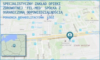 PORADNIA REHABILITACYJNA - SPECJALISTYCZNY ZAKŁAD OPIEKI ZDROWOTNEJ 'FEL-MED' SPÓŁKA Z OGRANICZONĄ ODPOWIEDZIALNOŚCIĄ - AL. MARSZ. JÓZEFA PIŁSUDSKIEGO 133D,  ŁÓDŹ