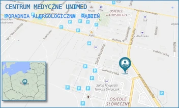 PORADNIA ALERGOLOGICZNA - CENTRUM MEDYCZNE UNIMED - UL. SENARORSKA 2,  RĄBIEŃ