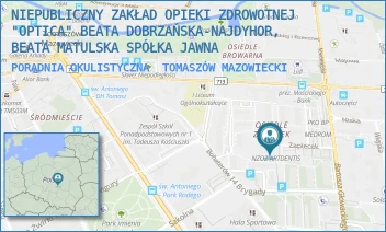 PORADNIA OKULISTYCZNA - NIEPUBLICZNY ZAKŁAD OPIEKI ZDROWOTNEJ "OPTICA" BEATA DOBRZAŃSKA-NAJDYHOR, BEATA MATULSKA SPÓŁKA JAWNA - UL. ZAPIECEK 16,  TOMASZÓW MAZOWIECKI