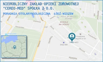 PORADNIA OTOLARYNGOLOGICZNA - NIEPUBLICZNY ZAKŁAD OPIEKI ZDROWOTNEJ "CEREO-MED" SPÓŁKA Z O.O. - UL. ZBOCZE 18 A,  ŁÓDŹ-WIDZEW