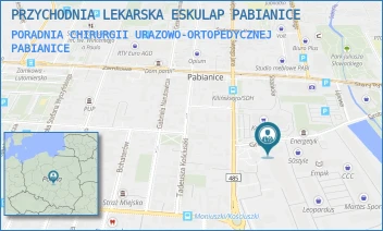 PORADNIA CHIRURGII URAZOWO-ORTOPEDYCZNEJ - PRZYCHODNIA LEKARSKA ESKULAP PABIANICE - UL. GROBELNA 8,  PABIANICE