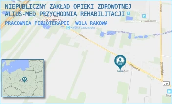 PRACOWNIA FIZJOTERAPII - NIEPUBLICZNY ZAKŁAD OPIEKI ZDROWOTNEJ ALIUS-MED PRZYCHODNIA REHABILITACJI - UL. GŁÓWNA 45,  WOLA RAKOWA