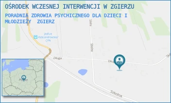 PORADNIA ZDROWIA PSYCHICZNEGO DLA DZIECI I MŁODZIEŻY - OŚRODEK WCZESNEJ INTERWENCJI W ZGIERZU - UL. DŁUGA 62,  ZGIERZ