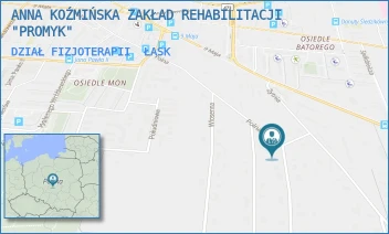 DZIAŁ FIZJOTERAPII - ANNA KOŹMIŃSKA ZAKŁAD REHABILITACJI "PROMYK" - UL. POLNA 68,  ŁASK