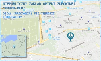 DZIAŁ (PRACOWNIA) FIZJOTERAPII - NIEPUBLICZNY ZAKŁAD OPIEKI ZDROWTNEJ "PROPH-MED" - UL. OGRODOWA 28B,  ŁÓDŹ-BAŁUTY