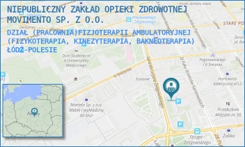 DZIAŁ (PRACOWNIA)FIZJOTERAPII AMBULATORYJNEJ (FIZYKOTERAPIA, KINEZYTERAPIA, BAKNEOTERAPIA) - NIEPUBLICZNY ZAKŁAD OPIEKI ZDROWOTNEJ MOVIMENTO - UL. GEN. LUCJANA ŻELIGOWSKIEGO 46,  ŁÓDŹ-POLESIE