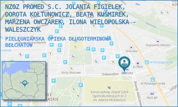 PIELĘGNIARSKA OPIEKA DŁUGOTERMINOWA - NZOZ PROMED S.C. JOLANTA FIGIELEK, DOROTA KOŁTUNOWICZ, BEATA KUŚMIREK, MARZENA OWCZAREK, ILONA WIELOPOLSKA - WALESZCZYK - UL. EDWARDÓW 2,  BEŁCHATÓW