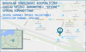 ZESPÓŁ DOMOWEJ OPIEKI PALIATYWNEJ - HOSPICJUM DOMOWE - BOGUSŁAW SOBOLEWSKI NIEPUBLICZNY ZAKŁAD OPIEKI ZDROWOTNEJ "EPIONE" SPÓŁKA KOMANDYTOWA - UL. DWORCOWA 5,  OPOCZNO