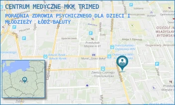 PORADNIA ZDROWIA PSYCHICZNEGO DLA DZIECI I MŁODZIEŻY - CENTRUM MEDYCZNE MKK TRIMED - UL. ZAWISZY CZARNEGO 8/10,  ŁÓDŹ-BAŁUTY