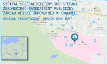 ODDZIAŁ PEDIATRYCZNY - SZPITAL SPECJALISTYCZNY IM. STEFANA ŻEROMSKIEGO SAMODZIELNY PUBLICZNY ZAKŁAD OPIEKI ZDROWOTNEJ W KRAKOWIE - UL. OS. NA SKARPIE 66,  KRAKÓW-NOWA HUTA