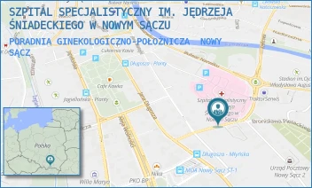PORADNIA GINEKOLOGICZNO-POŁOŻNICZA - SZPITAL SPECJALISTYCZNY IM. JĘDRZEJA ŚNIADECKIEGO W NOWYM SĄCZU - UL. MŁYŃSKA 5,  NOWY SĄCZ