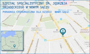 PORADNIA CHIRURGICZNA DLA DZIECI - SZPITAL SPECJALISTYCZNY IM. JĘDRZEJA ŚNIADECKIEGO W NOWYM SĄCZU - ALEJE WOLNOŚCI 49,  NOWY SĄCZ