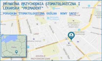 PORADNIA STOMATOLOGICZNA OGÓLNA - PRYWATNA PRZYCHODNIA STOMATOLOGICZNA I LEKARSKA "PRIMADENT" - NAWOJOWSKA 29,  NOWY SĄCZ