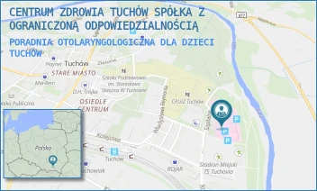 PORADNIA OTOLARYNGOLOGICZNA DLA DZIECI - CENTRUM ZDROWIA TUCHÓW SPÓŁKA Z OGRANICZONĄ ODPOWIEDZIALNOŚCIĄ - UL. SZPITALNA 1,  TUCHÓW