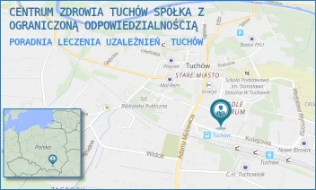 PORADNIA LECZENIA UZALEŻNIEŃ - CENTRUM ZDROWIA TUCHÓW SPÓŁKA Z OGRANICZONĄ ODPOWIEDZIALNOŚCIĄ - UL. KOLEJOWA 8B,  TUCHÓW