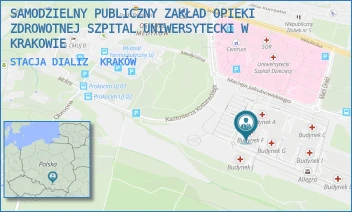 STACJA DIALIZ - SAMODZIELNY PUBLICZNY ZAKŁAD OPIEKI ZDROWOTNEJ SZPITAL UNIWERSYTECKI W KRAKOWIE - UL. MACIEJA JAKUBOWSKIEGO 2,  KRAKÓW