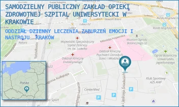 ODDZIAŁ DZIENNY LECZENIA ZABURZEŃ EMOCJI I NASTROJU - SAMODZIELNY PUBLICZNY ZAKŁAD OPIEKI ZDROWOTNEJ SZPITAL UNIWERSYTECKI W KRAKOWIE - UL. JANA I JĘDRZEJA ŚNIADECKICH 10,  KRAKÓW