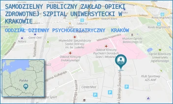 ODDZIAŁ DZIENNY PSYCHOGERIATRYCZNY - SAMODZIELNY PUBLICZNY ZAKŁAD OPIEKI ZDROWOTNEJ SZPITAL UNIWERSYTECKI W KRAKOWIE - UL. JANA I JĘDRZEJA ŚNIADECKICH 10,  KRAKÓW