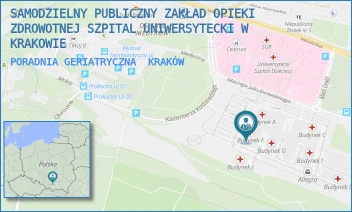 PORADNIA GERIATRYCZNA - SAMODZIELNY PUBLICZNY ZAKŁAD OPIEKI ZDROWOTNEJ SZPITAL UNIWERSYTECKI W KRAKOWIE - UL. MACIEJA JAKUBOWSKIEGO 2,  KRAKÓW
