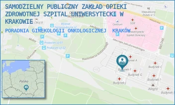 PORADNIA GINEKOLOGII ONKOLOGICZNEJ - SAMODZIELNY PUBLICZNY ZAKŁAD OPIEKI ZDROWOTNEJ SZPITAL UNIWERSYTECKI W KRAKOWIE - UL. MACIEJA JAKUBOWSKIEGO 2,  KRAKÓW