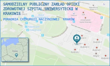 PORADNIA CHIRURGII NACZYNIOWEJ - SAMODZIELNY PUBLICZNY ZAKŁAD OPIEKI ZDROWOTNEJ SZPITAL UNIWERSYTECKI W KRAKOWIE - UL. MACIEJA JAKUBOWSKIEGO 2,  KRAKÓW