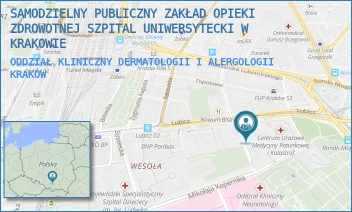 ODDZIAŁ KLINICZNY DERMATOLOGII I ALERGOLOGII - SAMODZIELNY PUBLICZNY ZAKŁAD OPIEKI ZDROWOTNEJ SZPITAL UNIWERSYTECKI W KRAKOWIE - UL. BOTANICZNA 3,  KRAKÓW