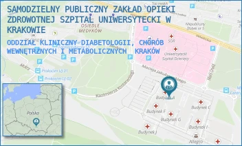 ODDZIAŁ KLINICZNY DIABETOLOGII, CHORÓB WEWNĘTRZNYCH I METABOLICZNYCH - SAMODZIELNY PUBLICZNY ZAKŁAD OPIEKI ZDROWOTNEJ SZPITAL UNIWERSYTECKI W KRAKOWIE - UL. MACIEJA JAKUBOWSKIEGO 2,  KRAKÓW