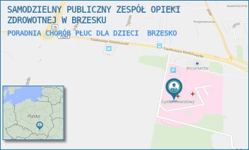 PORADNIA CHORÓB PŁUC DLA DZIECI - SAMODZIELNY PUBLICZNY ZESPÓŁ OPIEKI ZDROWOTNEJ W BRZESKU - UL. TADEUSZA KOŚCIUSZKI 68,  BRZESKO