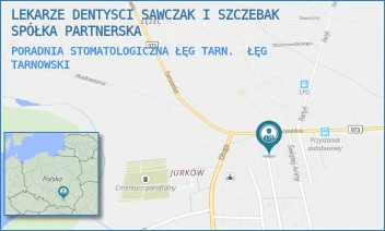 PORADNIA STOMATOLOGICZNA ŁĘG TARN. - LEKARZE DENTYSCI SAWCZAK I SZCZEBAK SPÓŁKA PARTNERSKA - UL. TARNOWSKA 165,  ŁĘG TARNOWSKI