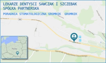 PORADNIA STOMATOLOGICZNA GROMNIK - LEKARZE DENTYSCI SAWCZAK I SZCZEBAK SPÓŁKA PARTNERSKA - UL. JANA PAWŁA II 10,  GROMNIK